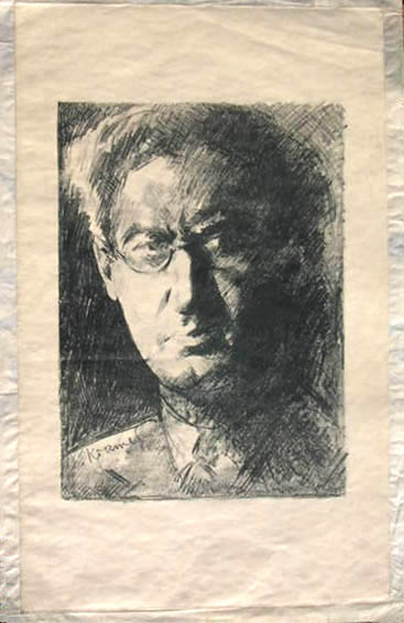 self portrait circa 1931 lithograph signed by  artist