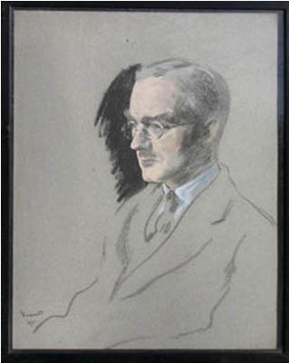 portrait of Professor Stewart, Leeds Medical School.Pastel Signed and dated 1931.